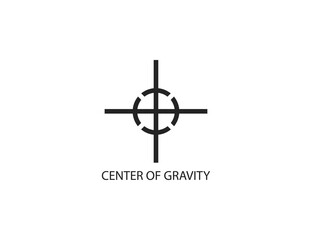 Center of gravity symbol, icon. Vector illustration.