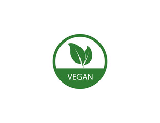 Vegan, leaf, natural icon on white background. Vector illustration.