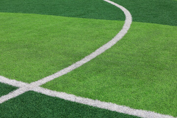 Obraz premium The white line is on the green lawn
