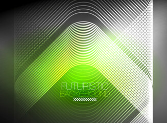 Neon color square shape lines abstract background. Shiny magic energy and motion concept, vector abstract wallpaper background