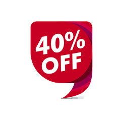 Sale of Special Offers and Discount Gradient Banner Template Vector Design, 40% off. - stock vector