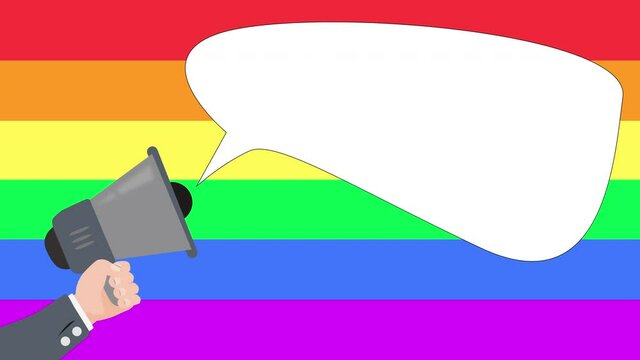 M&eacute;gaphone, lgbt, communication, vague, animation, marketing, m&eacute;ga, micro, publicit&eacute;, parler, expression, informations, protester, activiste, hurler, son, crier, cri, parole, r&eacute;clame, m&eacute;gaphone, radio,