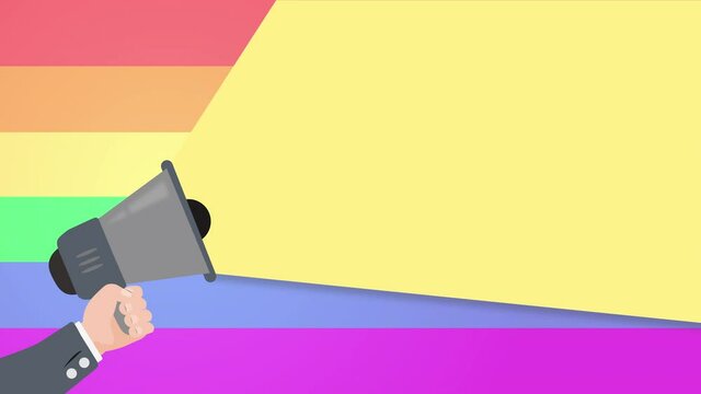 M&eacute;gaphone, lgbt, communication, vague, animation, marketing, m&eacute;ga, micro, publicit&eacute;, parler, expression, informations, protester, activiste, hurler, son, crier, cri, parole, r&eacute;clame, m&eacute;gaphone, radio,