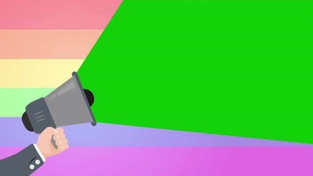 M&eacute;gaphone, lgbt, communication, vague, animation, marketing, m&eacute;ga, micro, publicit&eacute;, parler, expression, informations, protester, activiste, hurler, son, crier, cri, parole, r&eacute;clame, m&eacute;gaphone, radio,