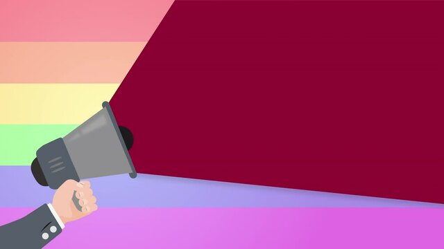 M&eacute;gaphone, lgbt, communication, vague, animation, marketing, m&eacute;ga, micro, publicit&eacute;, parler, expression, informations, protester, activiste, hurler, son, crier, cri, parole, r&eacute;clame, m&eacute;gaphone, radio,