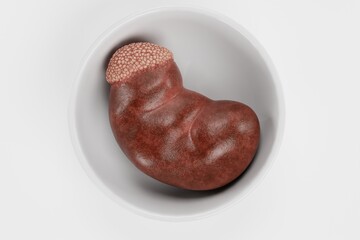 Realistic 3D Render of Human Kidney