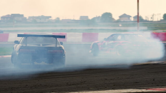 Moscow, Russia - 05.29.2021: Festival DRIFT EXPO TRACK MODE At ADM Raceway Near Moscow