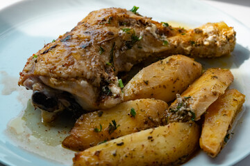 roasted chicken with potatoes