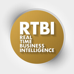 RTBI - Real Time Business Intelligence acronym, business concept background