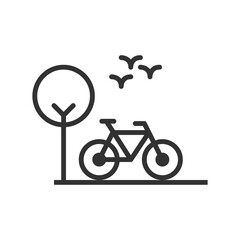 park icon vector ,line ,tree ,bike