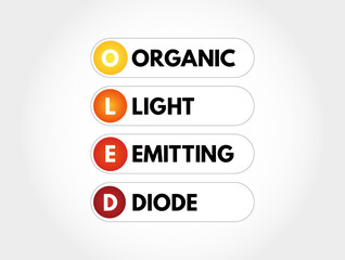OLED - Organic Light-Emitting Diode acronym, technology concept background