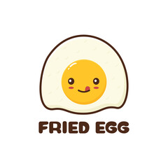 Cute mascot fried egg character
