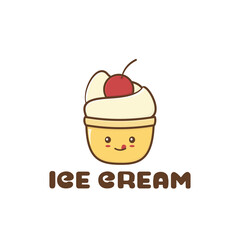 Cute ice cream mascot character