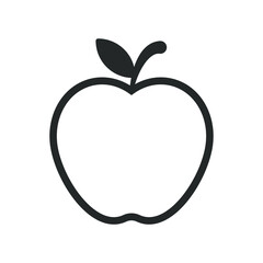 Apple shape icon. Fruit silhouette symbol logo. Vector illustration image. Isolated on white background.