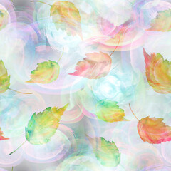Vintage seamless watercolor pattern of abstract paint splash, autumn leaves. stylish pattern. Vintage Paper Background. leaf,autumn leaf.abstract beautiful pattern with rainbow stains, lines, patterns