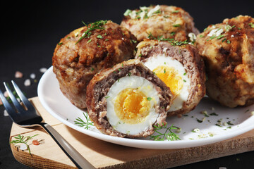 Scottish eggs - national dish of the cuisine of Scotland