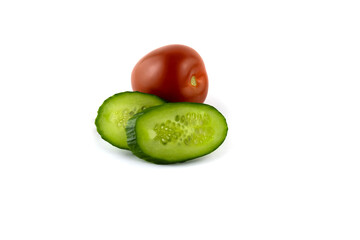 tomato and sliced green cucumbers