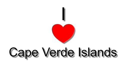 i love cape verde islands red heart