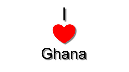 i love ghana red heart
