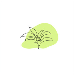 lower line art spring summer leaf