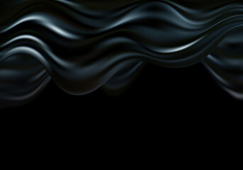 Luxury wavy abstraction Trendy background with wavy black material Vector