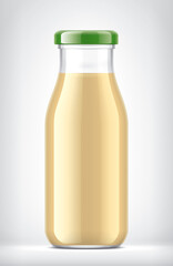 Glass Bottle on Background. 