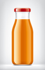 Glass Bottle on Background. 