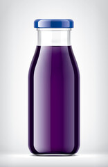 Glass Bottle on Background. 