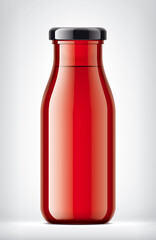 Color Glass Bottle on Background. 