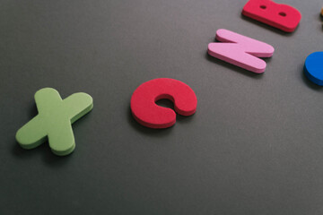 colorful letters on background