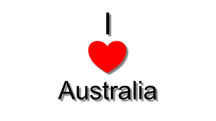 i love australia red heart