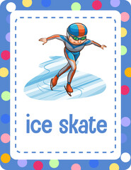 Vocabulary flashcard with word Ice skate