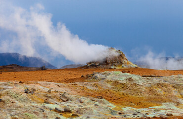 Hverir. Geothermal area in Iceland. 