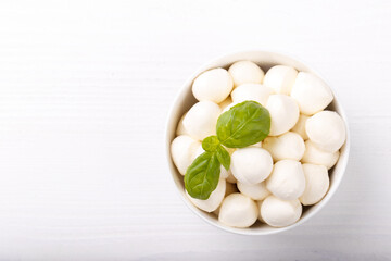 Mozzarella cheese and basil