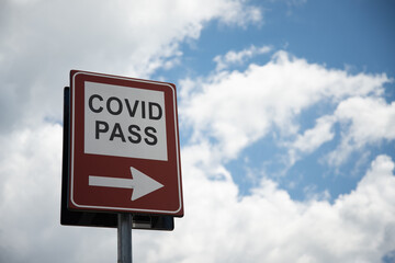 Concept with traffic sign with the text 