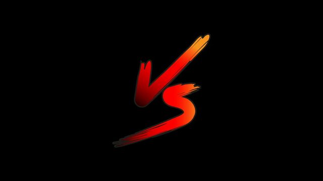 VS. Versus letter alpha channel 4k footage logo. Battle, match, game, sport