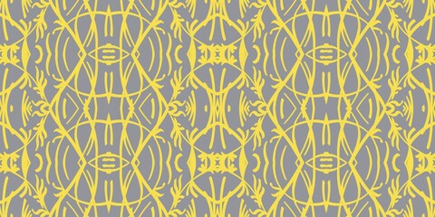 yellow seamless pattern on grey background