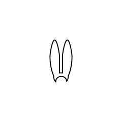 Bunny bezel line icon. Simple style easter holiday poster background symbol. Logo design element. T-shirt printing. Vector for sticker.