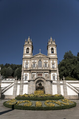 Fototapeta na wymiar View of the Bom Jesus do Monte Sanctuary, Baroque Stairs, Braga, Minho, Portugal