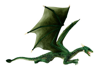 Obraz premium 3D Rendering Fairy Tale Dragon on White