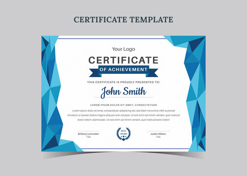 Certificate of achievement template, awards diploma, Certificate of completition