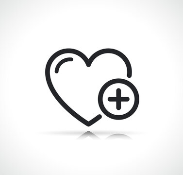 Heart With Plus Sign Icon