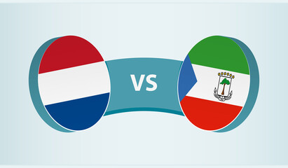 Netherlands versus Equatorial Guinea, team sports competition concept.