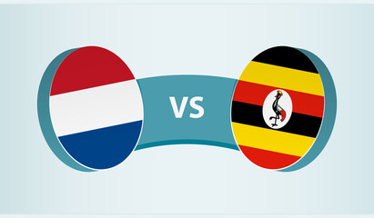 Netherlands versus Uganda, team sports competition concept.