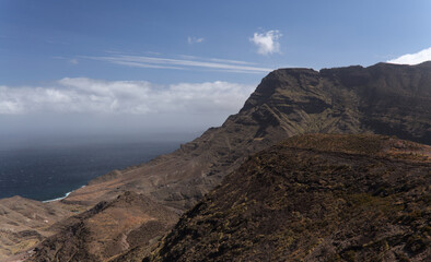 Obraz premium Gran Canaria, landscape of the western part of the island along a hiking route called The Postman Route, El Camino del Cartero 