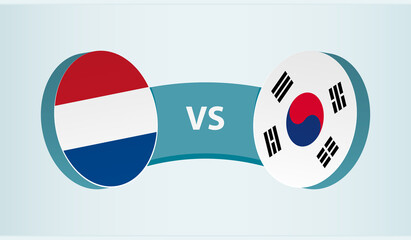 Netherlands versus South Korea, team sports competition concept.