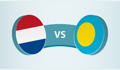 Netherlands versus Palau, team sports competition concept.