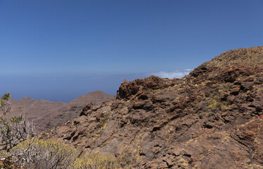 Fototapeta na wymiar Gran Canaria, landscape of the western part of the island along a hiking route called The Postman Route, El Camino del Cartero 