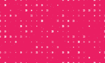 Seamless background pattern of evenly spaced white discussion symbols of different sizes and opacity. Vector illustration on pink background with stars