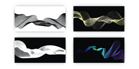 Abstract wavy lines. Modern background.
Set of Horizontal banner or background Vector illustration EPS 10